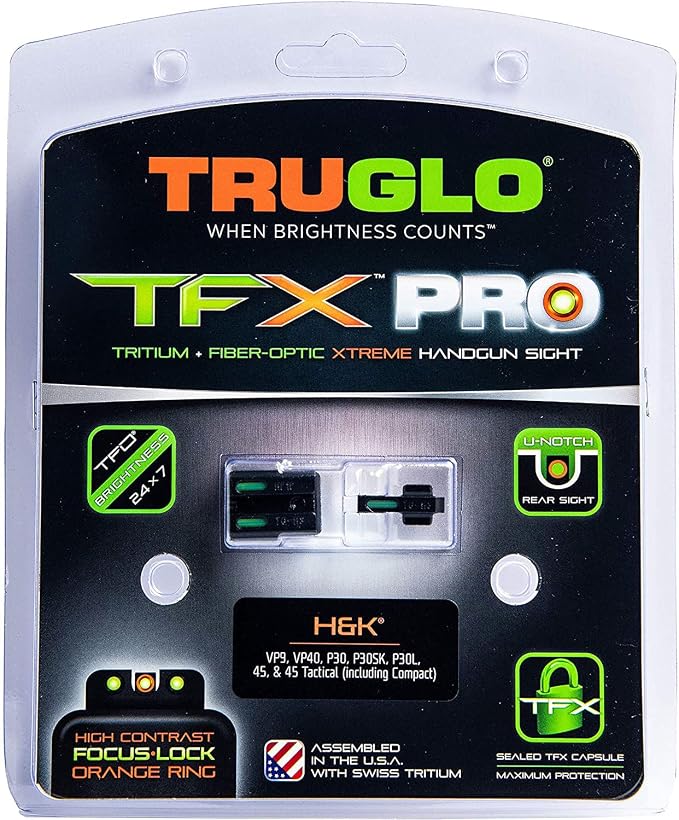 Truglo TFX PRO Handgun Sight, Glowing Shock Proof Tritium and Fiber Optic Night - Image 4