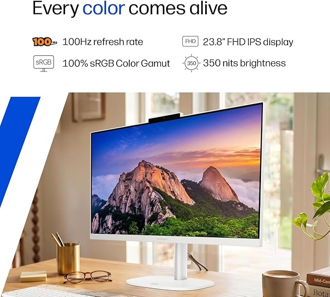 HP 24“ OmniStudio All-in-One Desktop Computer, 8GB DDR5 RAM, 128GB UFS | Full HD Ultra-thin Screen, Intel Quad-Cores, WiFi6, Keyboard & Mouse, Windows 11, Built for home. Ready for everyone. - Image 4