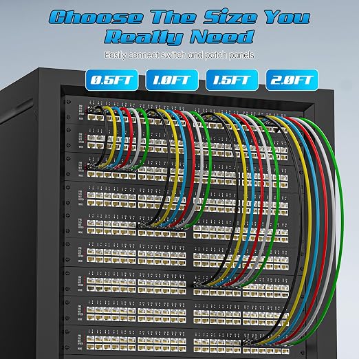 2 Feet Cat6 Patch Cables, Solid Pure Copper Patch Cord, Cat 6 Ethernet Cable - Image 6