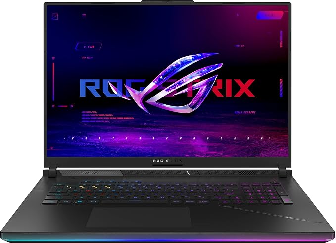 ASUS ROG Strix Scar 18 (2023) Gaming Laptop, 18” Nebula Display 16:10 QHD 240Hz/3ms, GeForce RTX 4090, Intel Core i9-13980HX, 32GB DDR5, 2TB PCIe SSD, Wi-Fi 6E, Windows 11 Pro, G834JY-XS97,Black by Unknown