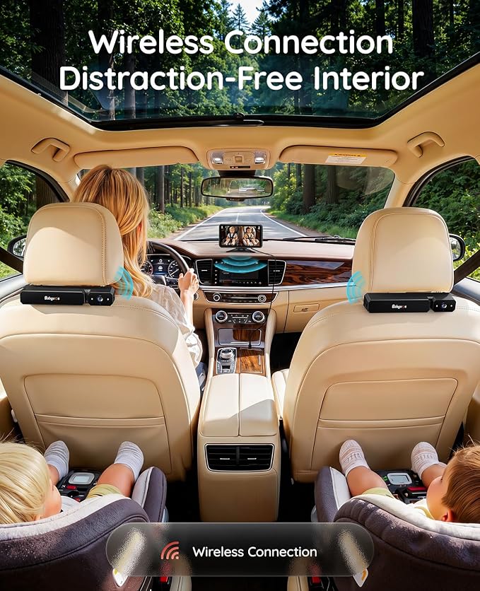 Babyvue Wireless Dual Car Camera Baby Monitor Fast Setup, HD1080P Spilt-Dispaly - Image 2