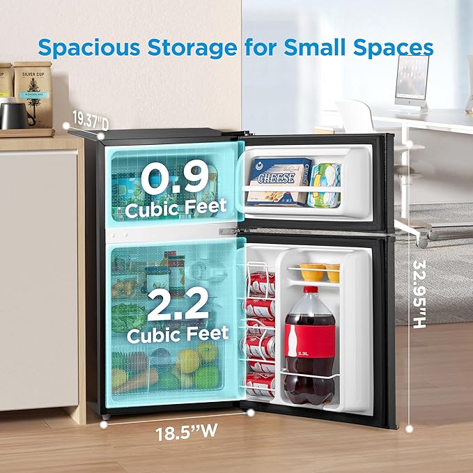 Midea 3.1 Cu.ft Mini Fridge with Freezer, Energy Star Certified, for Dorm - Image 2