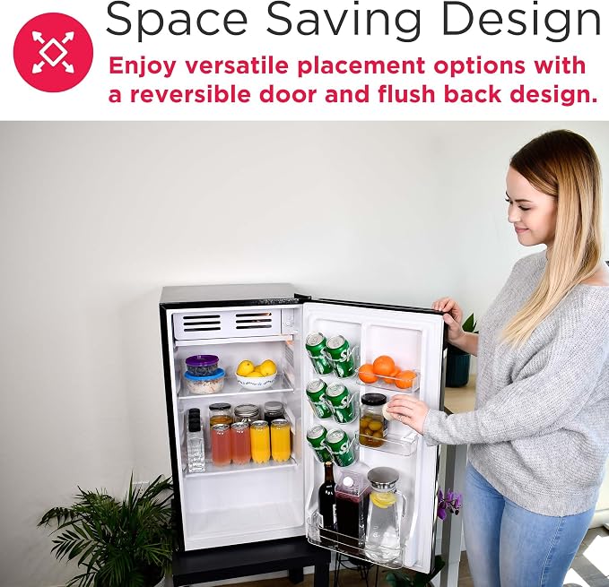 Frigidaire EFR331 Single Door Compact Refrigerator - Adjustable Thermostat Control - Reversible Doors - Front Blackboard, Write and Erase - Ideal for Dorm, Office, RV, Room - Black, 3.2 Cubic Feet - Image 6