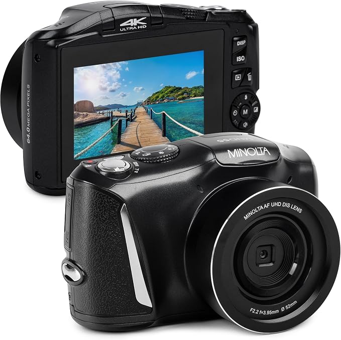 Minolta 64MP Digital Camera – 4K Ultra HD Video at 60FPS, 16x Digital Zoom by Minolta
