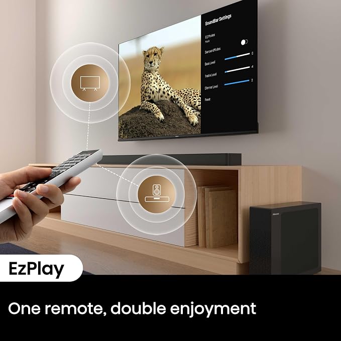Hisense HS2100 2.1ch Soundbar with Wireless Subwoofer, Dolby Audio, DTS Virtual:X, HDMI ARC, Bluetooth 5.3, Remote Control, 6 EQ Modes - Image 8