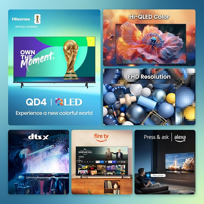 Hisense 40-Inch Class QD4 Series Hi-QLED FHD Smart Fire TV (40QD4QF) - Quantum Dot Color, DTS Virtual: X, Alexa Built in, Slim Bezel Design - Image 4
