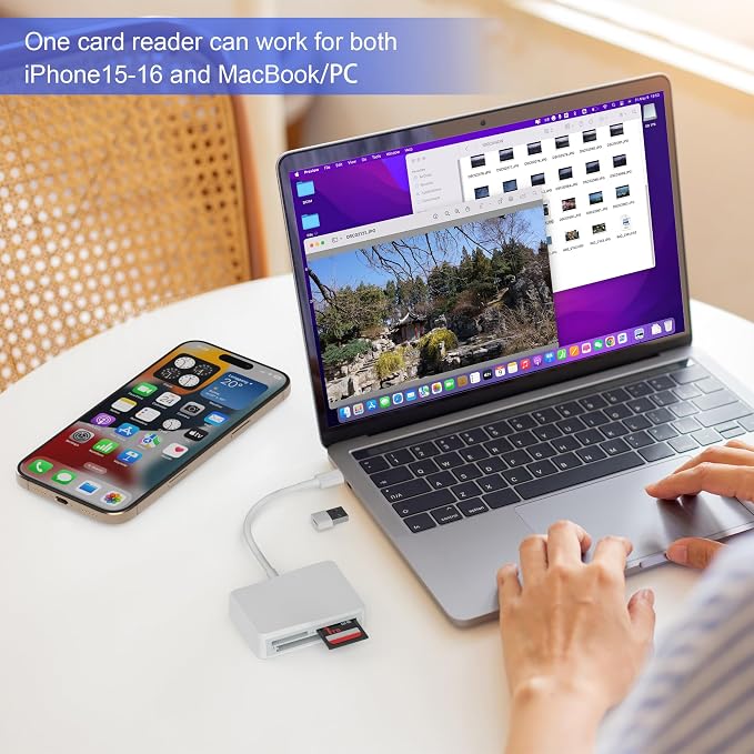 SD Card Reader, 4 in 1 USB C to SD/TF/CF/MS Card Reader - Image 6