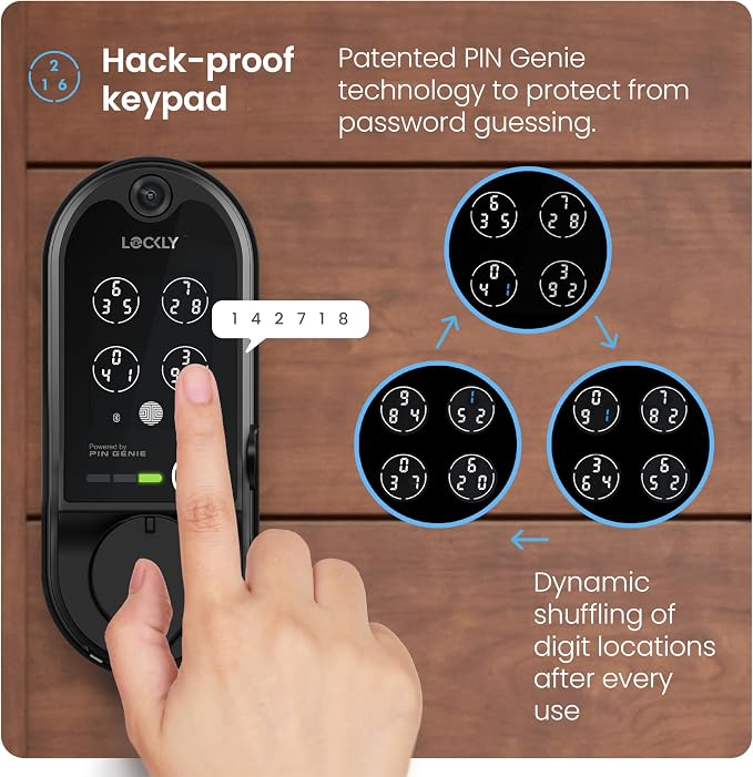 Lockly Vision Smart Lock with Camera, Video Doorbell Keyless Entry Door Lock - Image 3