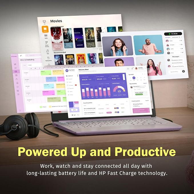 HP Stream 14" HD Laptop, Intel Processor N150, 4GB RAM, 128GB UFS, Intel Graphics, Webcam, Bluetooth, Windows 11s, Purple (Renewed) - Image 6