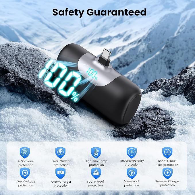 Mini Portable Charger for iPhone 17/16/15 Series,Upgraded 5500mAh PD Fast Charging USB-C Power Bank,Travel Pocket Size Portable Phone Charger for iPhone17/17Pro/17Pro Max/Air/16/15,Samsung,Android etc - Image 6