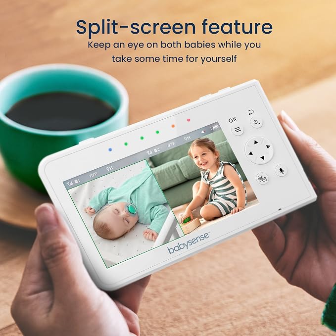 Babysense Baby Monitor with 2 Cameras and Audio 4.3", Non Wifi Baby Monitor - Image 2
