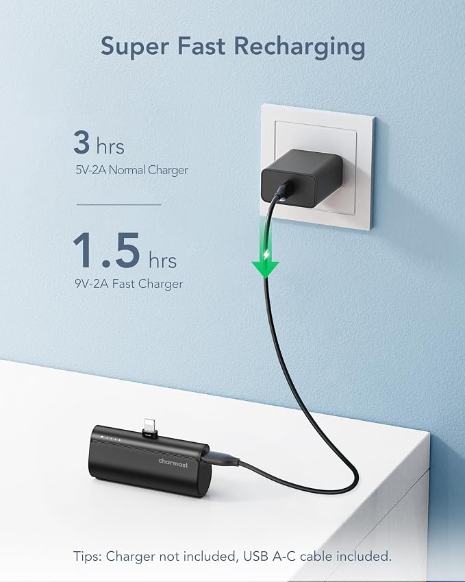 charmast Small Portable Charger for iPhone, Ultra-Compact 20W PD Fast Charging Power Bank 5000mAh, Mini Battery Pack for iPhone 14/14 Pro Max/13/13 Pro Max/12/12 Pro Max/11/XR/X/8/7/6 etc - Image 8