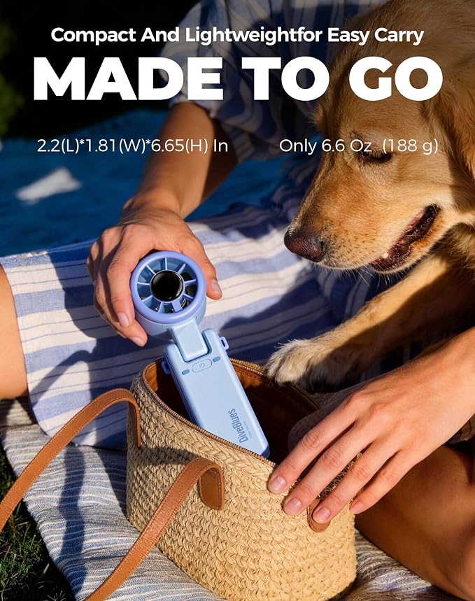 Diveblues Portable Handheld Turbo Fan, 5 Gear Wind, Battery Operated, Up to 12 Working Hours, 3 IN 1 Hand Fan with Air Turbo Tech Cooling Fan for Outdoor Activities, Travel, Working - Image 5