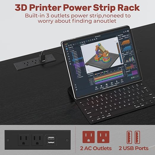 3D Printer Stand with Filament Storage – Tall 66" Heavy Duty Metal 3D Printer - Image 7