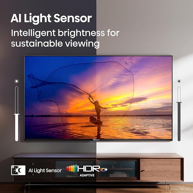 Hisense 75" E6 Cinema Series Hi-QLED 4K UHD Smart Fire TV (75E6QF) - AI Light Sensor, Dolby Vision · Atmos, Voice Remote with Alexa, Motion Rate 120, HDR 10+ Adaptive, Game Mode Plus - Image 9