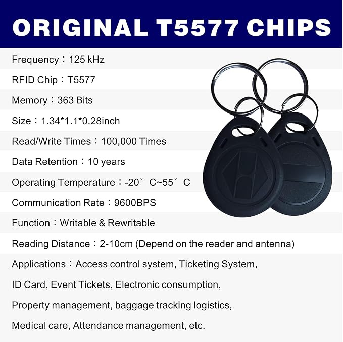 125khz RFID fob Writable RFID Tags T5577 RFID Card 125khz fob - Image 5