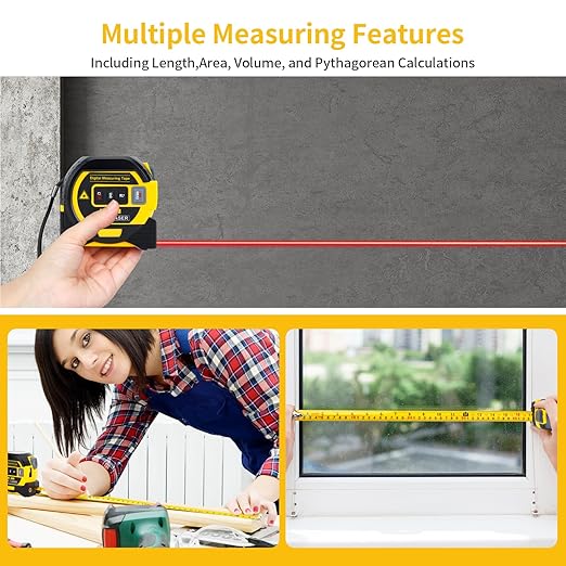 5m/16ft Digital Laser Tape Measure, WTWD 100m/328ft Laser Distance Measure - Image 5