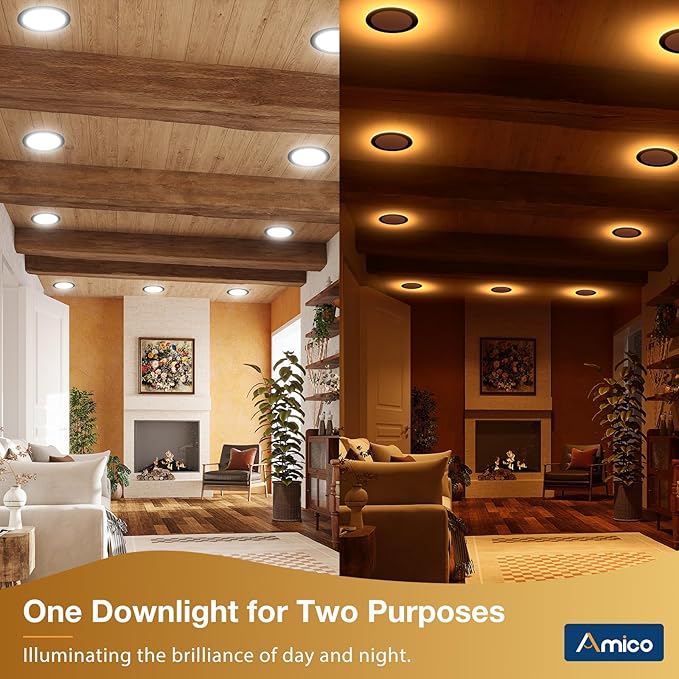 Amico 12 Pack Black 6 Inch 5CCT LED Recessed Ceiling Light - Image 2