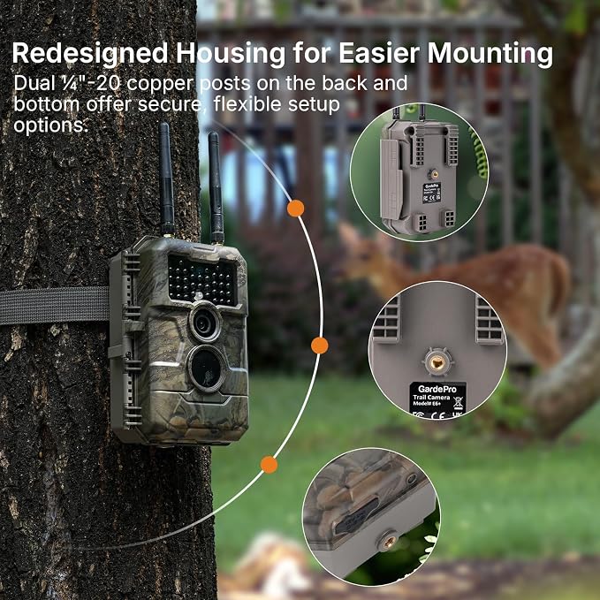 GardePro E6 2.0 Pro WiFi Trail Camera, Dual Antennas, Stable Connection - Image 7