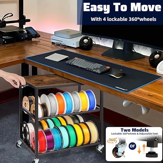 3D Printer Stand with Filament Storage Rack, Sturdy Wooden 3D Printer Table - Image 4