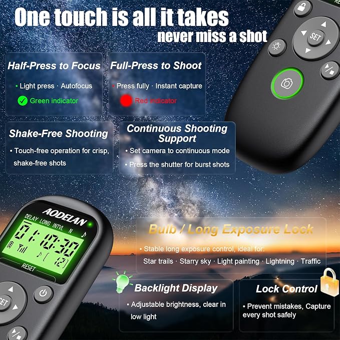 for Sony Cameras Wireless Rechargeable Timer Shutter Release Remote Control - Image 7