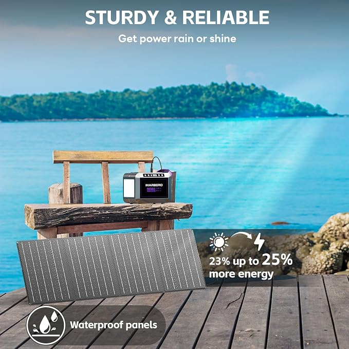 MARBERO 172Wh Solar Generator with 40W Solar Panel, Portable Solar Power Station 200W, Camping, Outdoor, Hiking, Fishing, Emergency, CPAP - Image 8