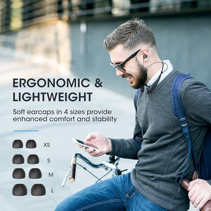 Neckband Bluetooth Headphones, 24H Playtime Wireless Noise Isolation | Around The Neck Headphones Shark Jaw Design, Bluetooth Headsets with Call Vibration, Earbuds Built-in Mic/IPX7 Waterproof - Image 8