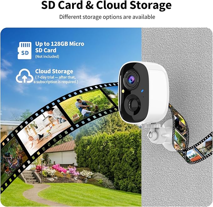 2K UHD Smart Wireless Security Camera Indoor/Outdoor, Battery Powered WiFi - Image 4