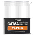Everest Ultra Slim Cat6a Ethernet Patch Cables 1.5ft White by EverestMediaSolutions