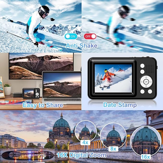 Digital Camera, FHD 1080P Point and Shoot Kids Camera, - Image 4