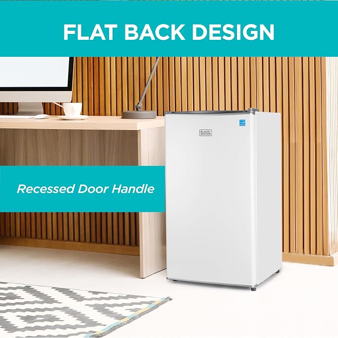 BLACK+DECKER 3.2 Cu. Ft. Compact Refrigerator, Energy Star, BCRK32W, White | Energy Star Certified Small Refrigerator, Single Door Mini Fridge with Chiller Compartment, Personal Fridge for Home or Dorm - Image 6