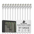 1 Foot Cat6 Patch Cables, Solid Pure Copper Patch Cord, Cat 6 Ethernet Cable by CatBose