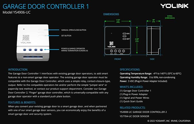 Smart Garage Door Kit with YoLink Hub - Image 4