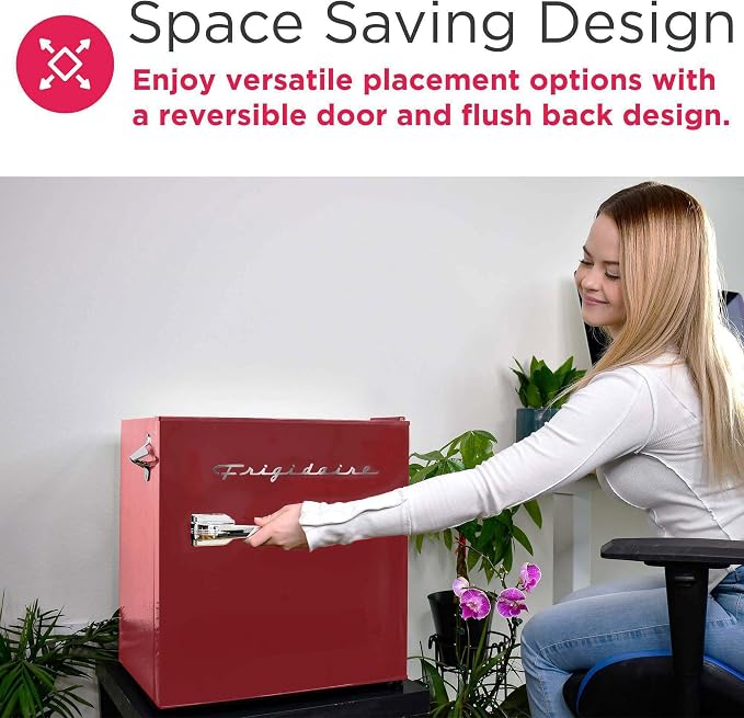 Frigidaire EFR176-RED 1.6 cu. ft. Retro Bar Fridge with Side Bottle Opener, Red - Image 6