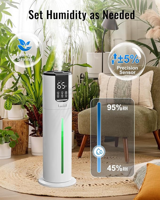 8L Humidifiers for bedroom, Humidifiers large room up to 500 sq ft, Easy to Clean Humidifier with Fully Washable Parts, Ultrasonic Cool Mist Humidifier for Home Plants Baby Nursery Office - Image 4