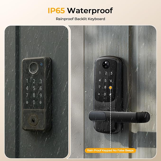 Smart Door Lock with Palm Vein Recognition, Camcamp Keyless Entry Door Lock - Image 8