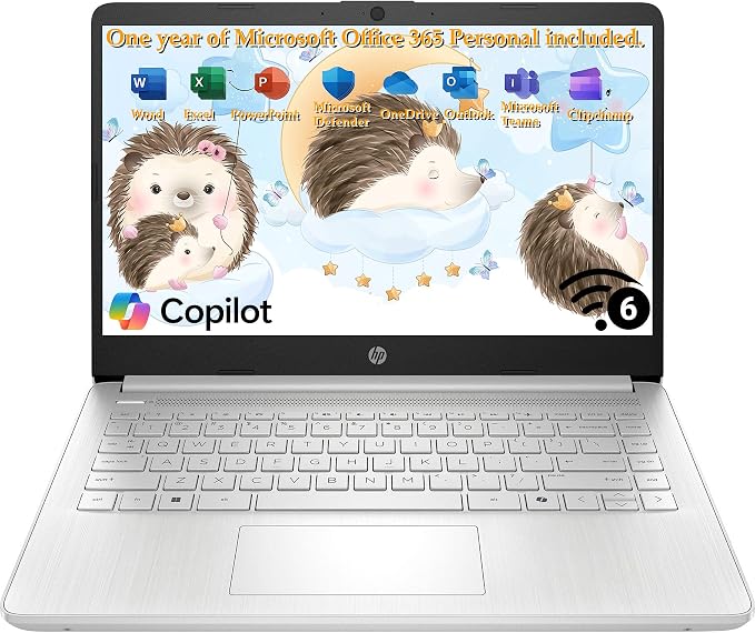HP 2026 Laptop Computer for Student & Business, 1-Year Office 365, 8GB RAM, 128GB Storage, 500GB Ext HDD, Intel 4-Core CPU, Wi-Fi 6, Long Battery Life & Portable Design, Win 11 Home S, Frost Silver by HP