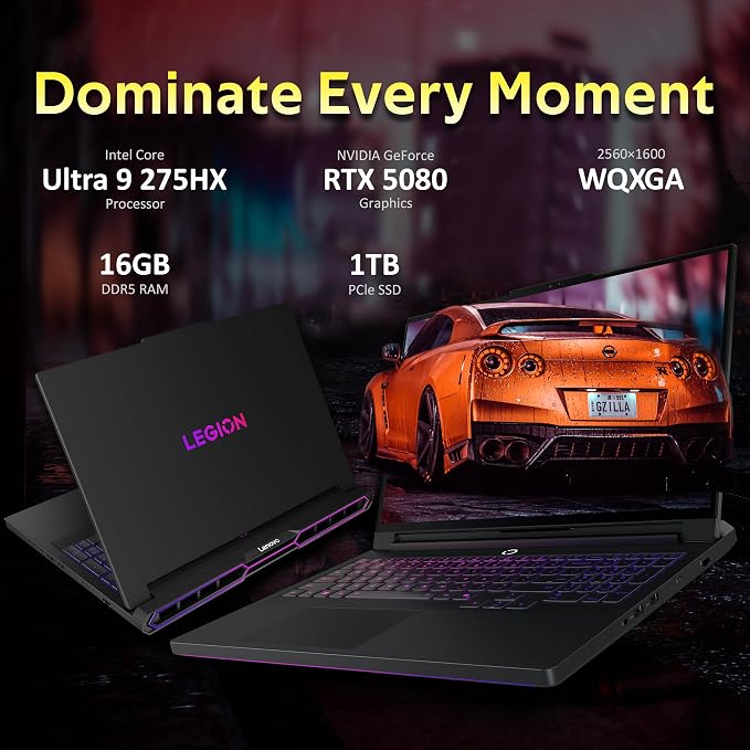 Lenovo Legion Pro 7i 16" WQXGA 240Hz Gaming Laptop, Intel Core Ultra 9 275HX, GeForce RTX 5080 16GB GDDR7, 16GB RAM, 2TB Storage (1TB SSD+1TB Docking Station Set), RGB Backlit Keyboard, Win 11, Black - Image 3