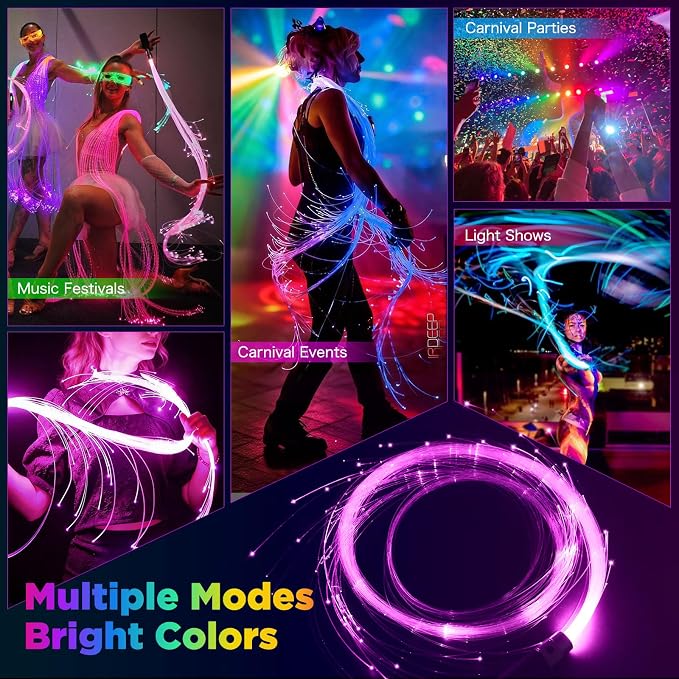 Fiber Optic Lights for Dance, Rechargeable Fiber Optic Whip - Image 5