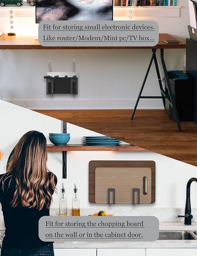 Universal Wall Mount for Laptop, Metal Steel Cable Box Wall Shelf Holder Fit - Image 6