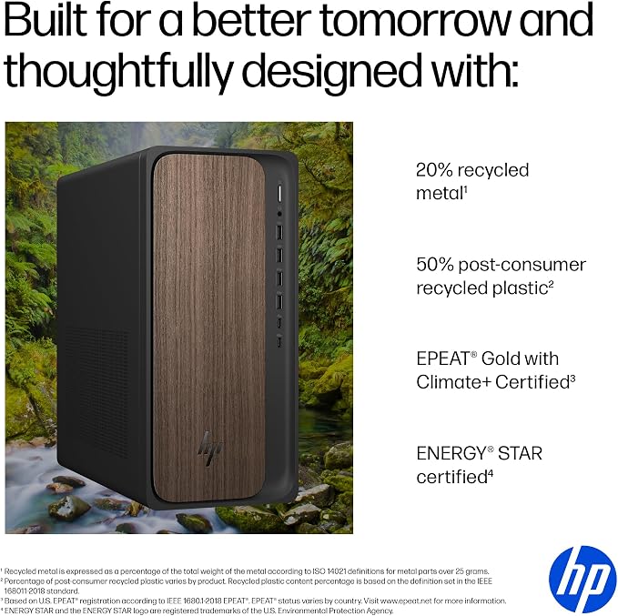 HP OmniDesk Desktop PC, Intel Core Ultra 7 265, 32 GB RAM, 2 TB SSD, Intel Graphics, Windows 11 Home, Microsoft Copilot, Dark Wood, M03-0060 (2025) - Image 6