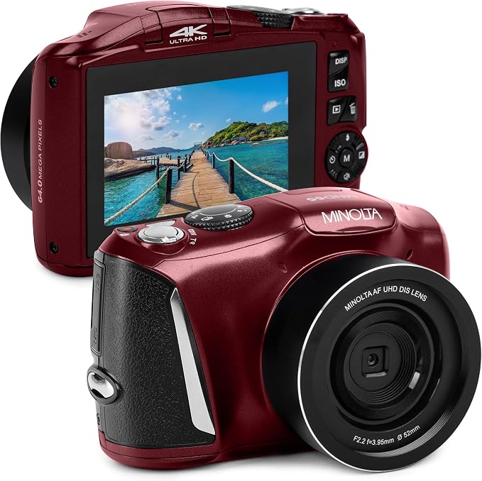 Minolta 64MP Digital Camera – 4K Ultra HD Video at 60FPS, 16x Digital Zoom by Minolta