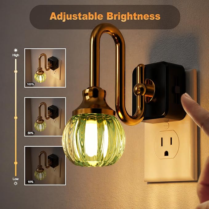 JandCase Night Light, Night Lights Plug into Wall, 0-100 LM Dimmable Nightlights - Image 3