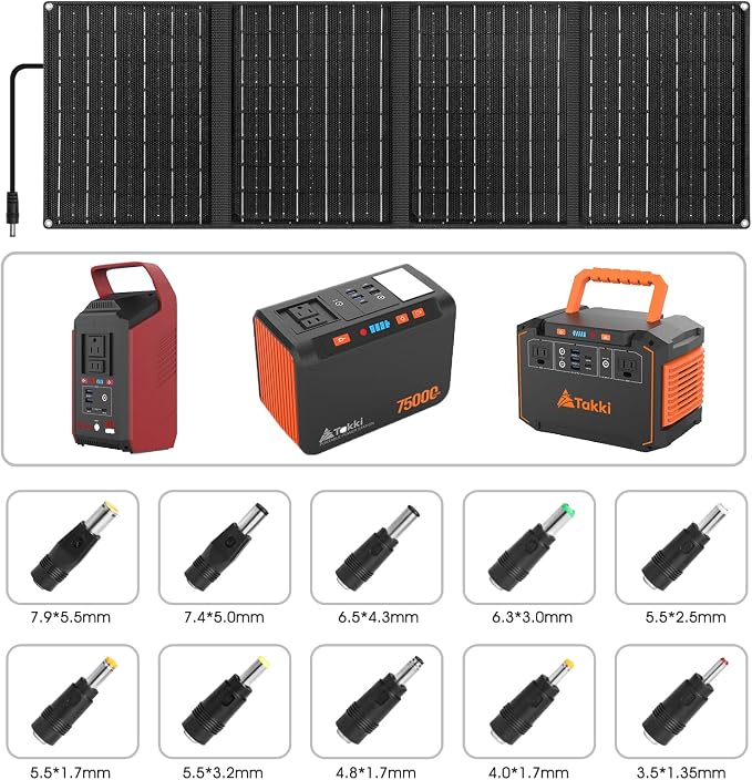 Takki 450W Peak Solar Generator 277Wh Portable Power Station with Solar Panels 40W Included 110V Pure Sine Wave AC Outlet DC USB Ports for Camping CPAP Emergency Tent Outdoor - Image 8