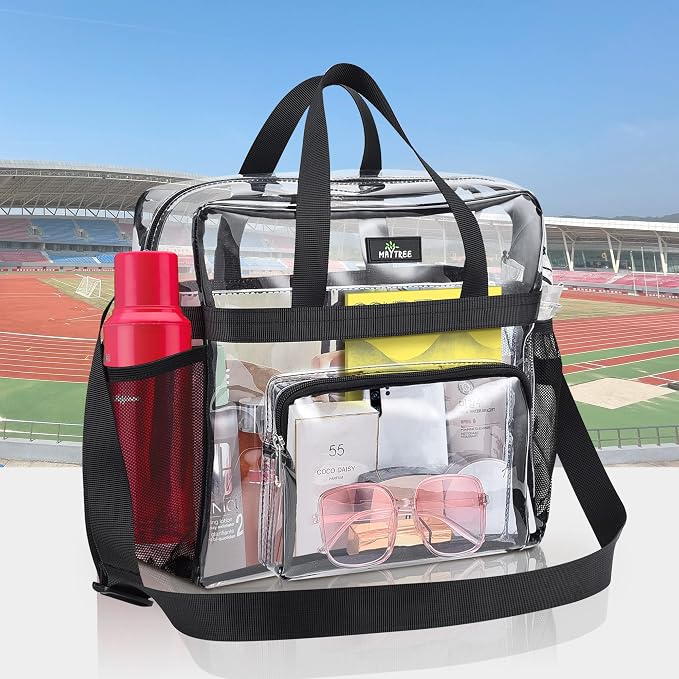 MAY TREE Clear Bag for Stadium Events, 12×5.5×12 Clear Tote Lunch Bag - Image 7