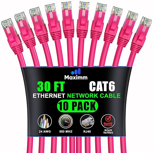 Maximm Cat 6 Ethernet Cable 30 ft by MaximmCable