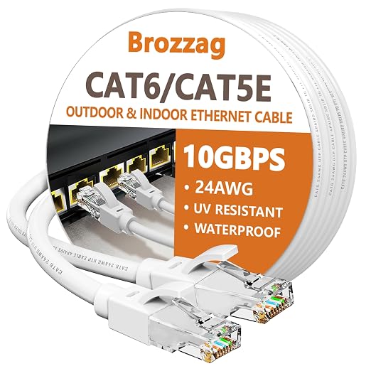 Ethernet Cable 40ft For Cat6/Cat5E, 10Gbps Compatible by Brozzag