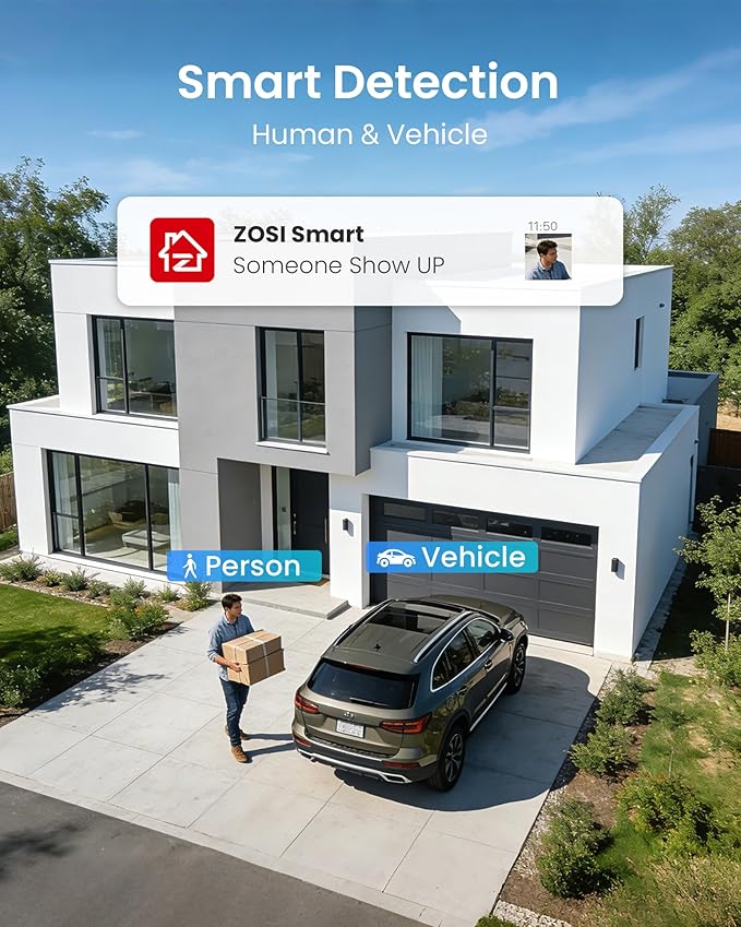 ZOSI 8CH 3K Lite Home Wired Security Camera System, AI Human Vehicle Detection - Image 2