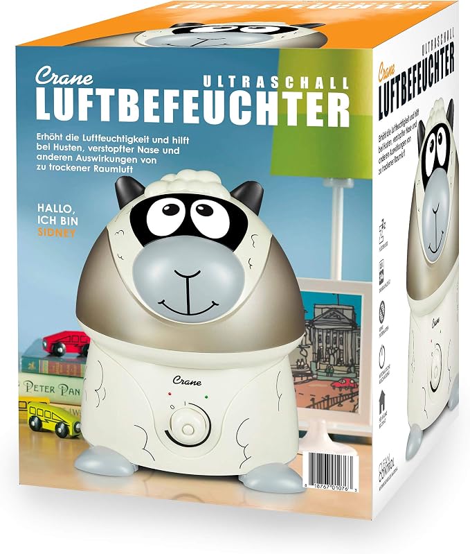 Crane Adorables Ultrasonic Humidifiers for Bedroom and Baby Nursery, 1 Gallon Cool Mist Air Humidifier for Large Room or Kid's Room, Humidifier Filters Optional, Sheep - Image 8