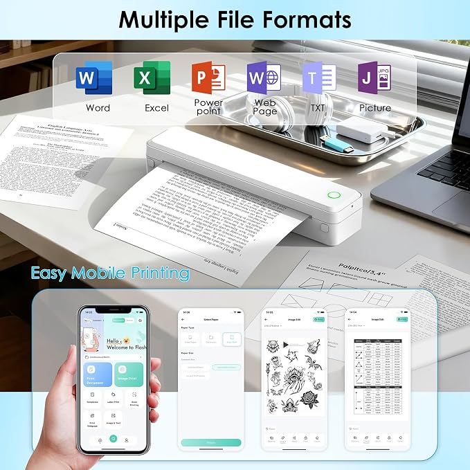 KNAON Bluetooth Thermal Printer, Portable Printer Wireless - Image 4